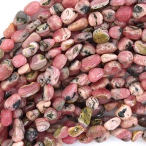 6mm - 10mm natural Argentina pink rhodochrosite pebble nugget beads 15.5" strand 6mm - 10mm natural Argentina pink rhodochrosite pebble nugget beads 15.5" strand