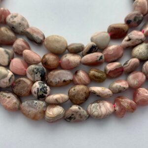 8-10mm Rhodochrosite Gemstone Nugget Beads. 15” Strand Of Pink Nuggets, Approx. 40 Beads Per Strand. 8-10mm Rhodochrosite Gemstone Nugget Beads. 15” Strand Of Pink Nuggets, Approx. 40 Beads Per Strand.