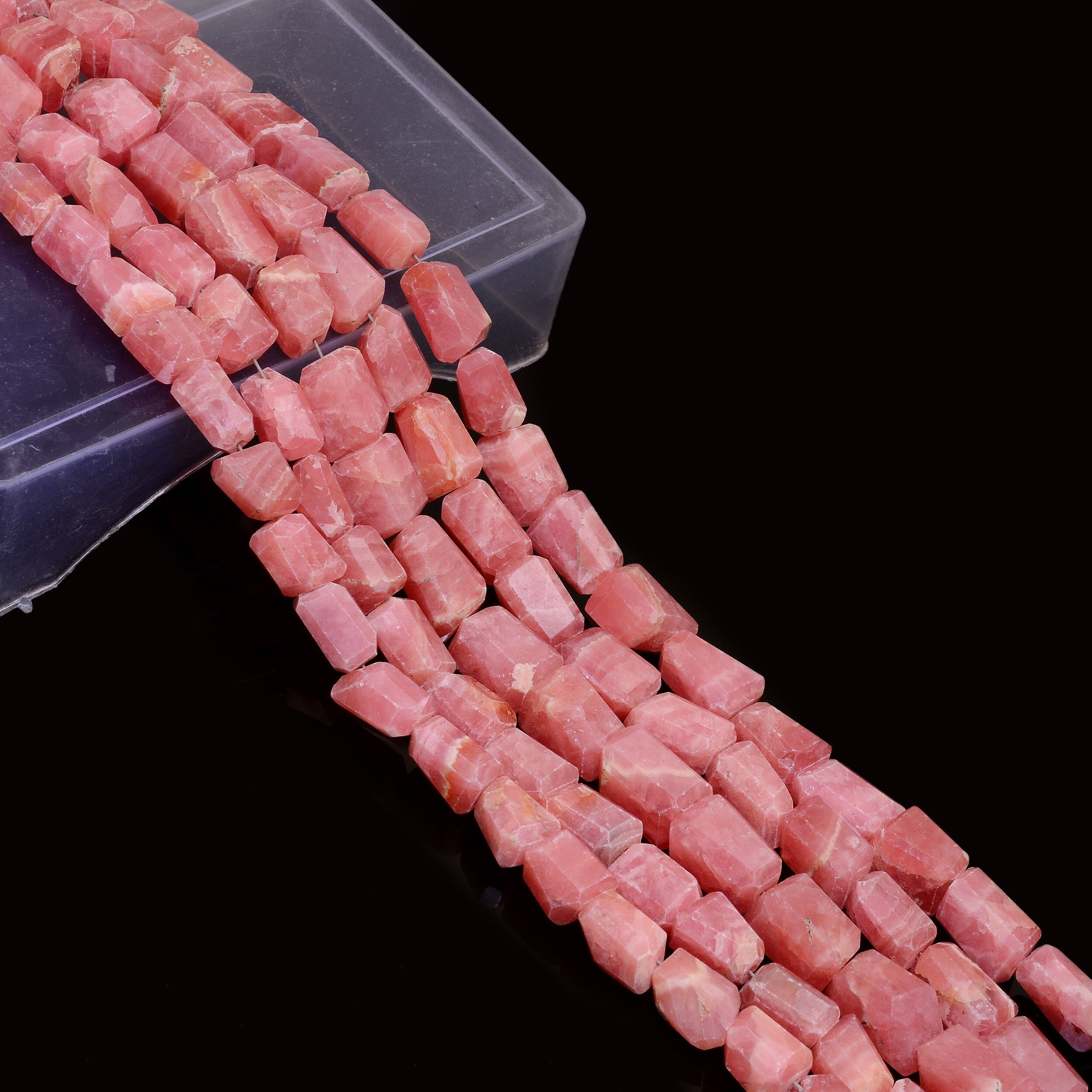 Aaa+ Rhodochrosite 9mm-13mm Faceted Nuggets Beads | Natural Rhodochrosite Semi Precious Gemstone Step Cut Tumbled Loose Beads | 8" Strand Aaa+ Rhodochrosite 9mm-13mm Faceted Nuggets Beads | Natural Rhodochrosite Semi Precious Gemstone Step Cut Tumbled Loose Beads | 8" Strand
