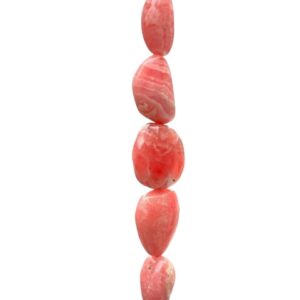 Rhodochrosite Beads: 15x10 To 18x15mm, Natural Pink Gemstone Nuggets (5 Piece Set) Rhodochrosite Beads: 15x10 To 18x15mm, Natural Pink Gemstone Nuggets (5 Piece Set)
