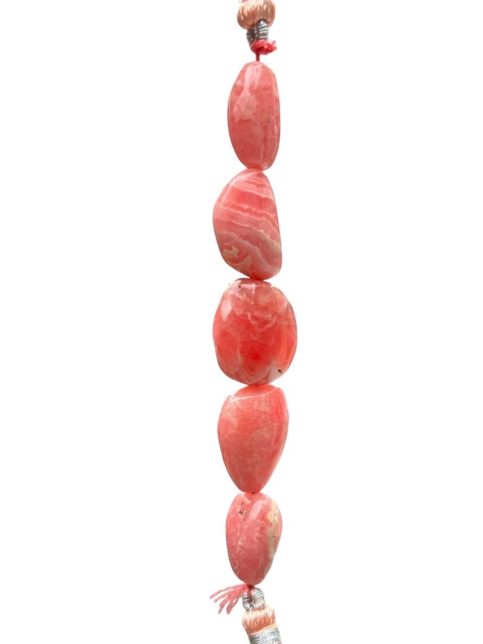 Rhodochrosite Beads: 15x10 To 18x15mm, Natural Pink Gemstone Nuggets (5 Piece Set)