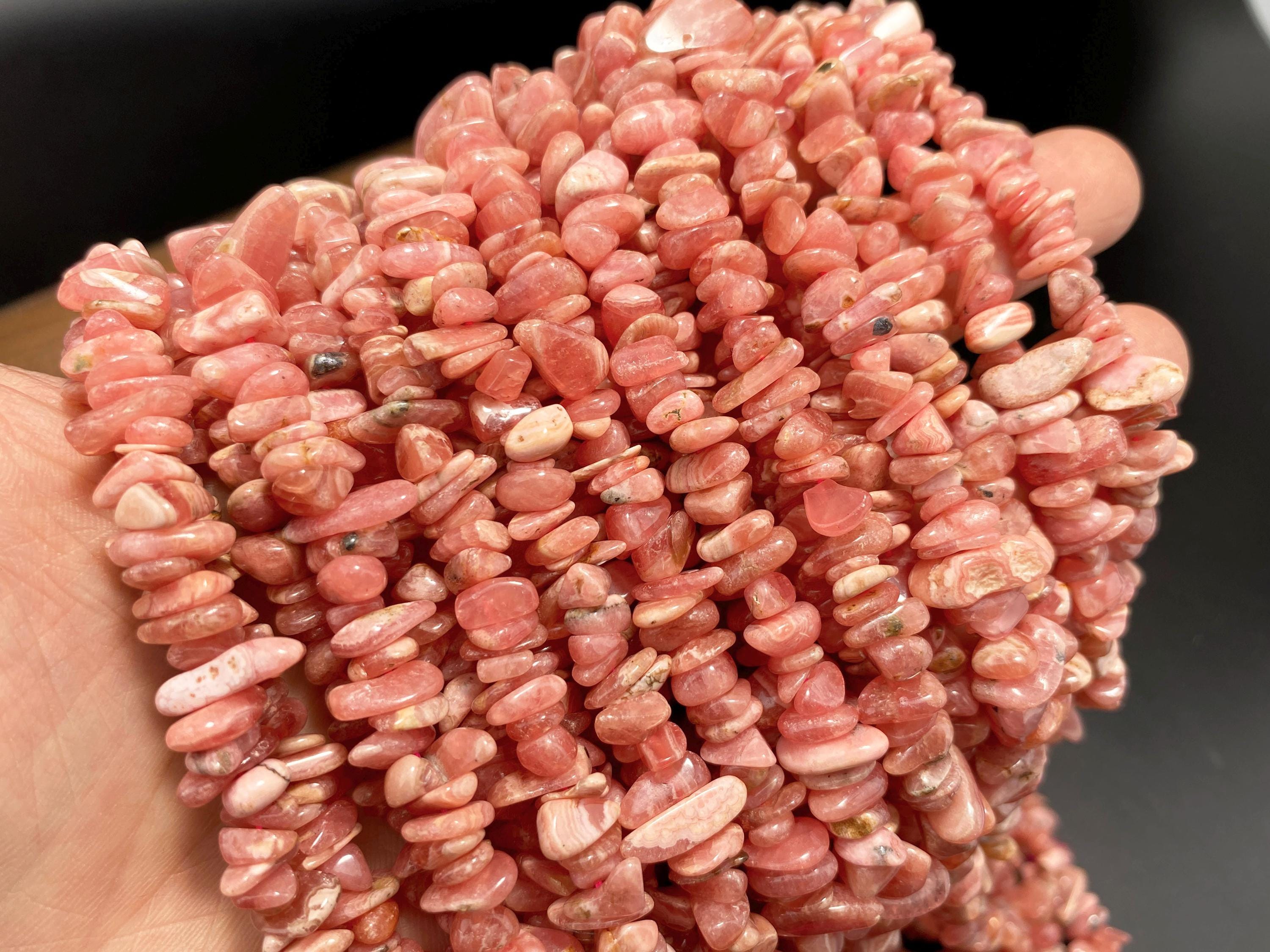 Full 16' Natural 3a Rhodochrosite 5~10mm Size Chip Beads,bracelets/necklace For Jewelry Making Beads,gemstone Freeform Chip Nugget Beads.