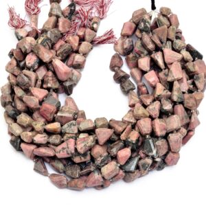 Rhodochrosite Gemstone Nuggets Beads | Natural Rhodochrosite Semi Precious Gemstone 13mm-17mm Faceted Step Cut Tumbled Beads | 15inch Strand Rhodochrosite Gemstone Nuggets Beads | Natural Rhodochrosite Semi Precious Gemstone 13mm-17mm Faceted Step Cut Tumbled Beads | 15inch Strand