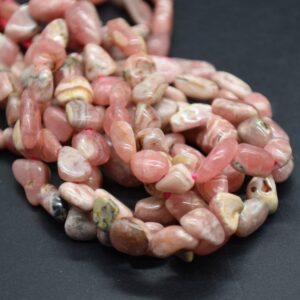 Rhodochrosite Gemstone Tumblestone Nugget Pebble Beads - 5mm - 8mm - 15" Strand Rhodochrosite Gemstone Tumblestone Nugget Pebble Beads - 5mm - 8mm - 15" Strand