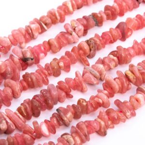 Genuine Natural Argentina Rhodochrosite Loose Beads Grade Aaa Pebble Chips Shape 4-10mm