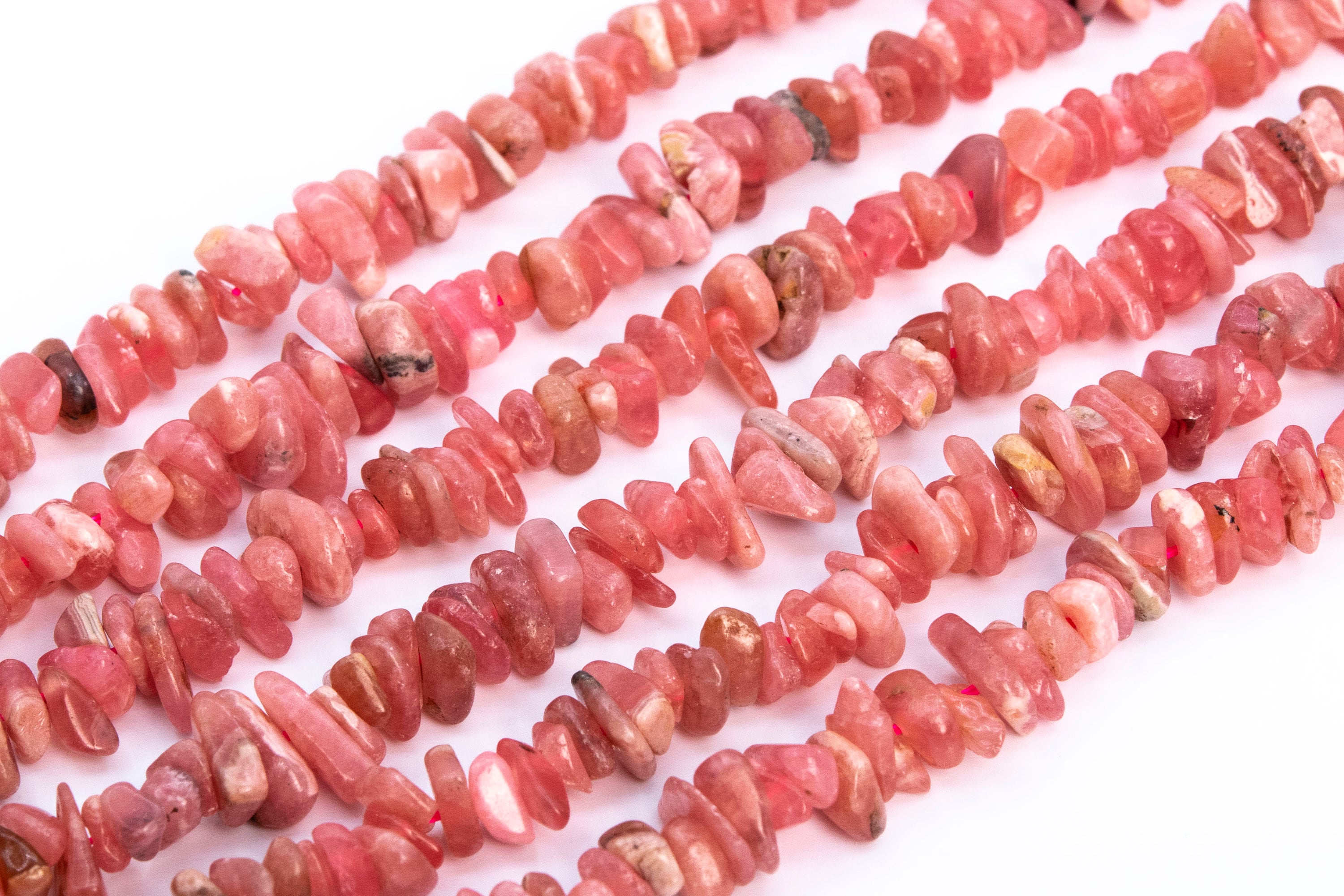 Genuine Natural Argentina Rhodochrosite Loose Beads Grade Aaa Pebble Chips Shape 4-10mm
