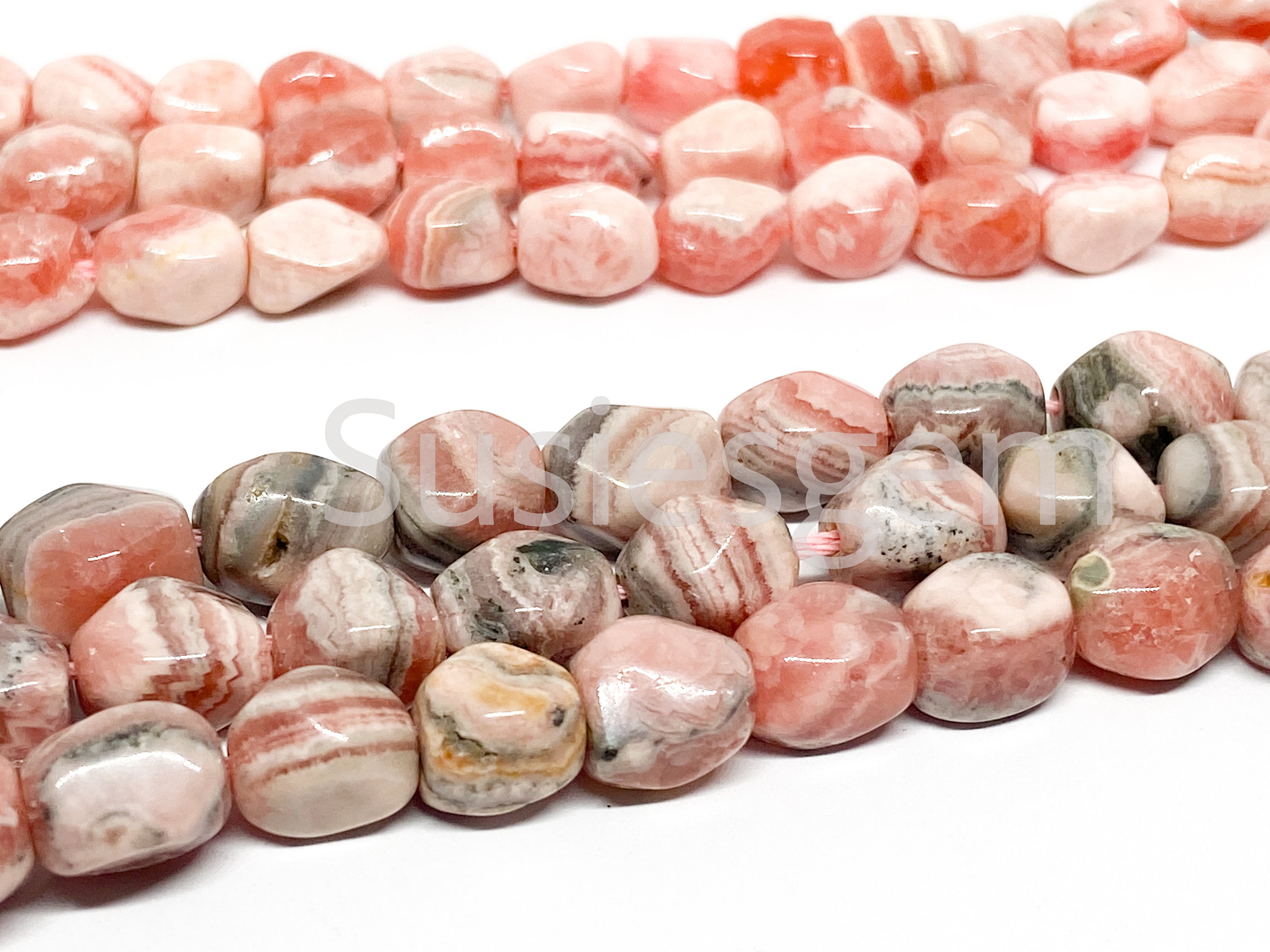 Genuine Pink Rhodochrosite Nugget Beads 6x8mm/7x9mm.argentina Rhodochrosite Gemstone, Full Strand 15.75'' Genuine Pink Rhodochrosite Nugget Beads 6x8mm/7x9mm.argentina Rhodochrosite Gemstone, Full Strand 15.75''