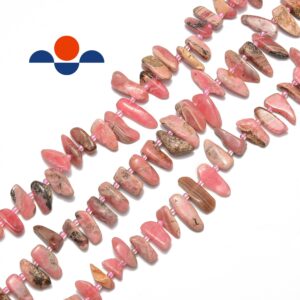 Rhodochrosite Irregular Slice Pebble Nugget Points Beads 14-20mm 15.5" Strand Rhodochrosite Irregular Slice Pebble Nugget Points Beads 14-20mm 15.5" Strand