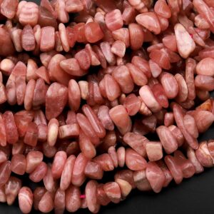 Natural Rhodochrosite Freeform Chip Nugget Beads 15.5" Strand Natural Rhodochrosite Freeform Chip Nugget Beads 15.5" Strand