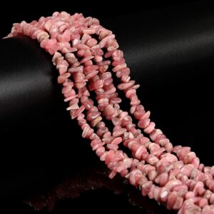 Natural Rhodochrosite Irregular Pebble Nugget Chips Beads Size 7-8mm 16'' Strand Natural Rhodochrosite Irregular Pebble Nugget Chips Beads Size 7-8mm 16'' Strand