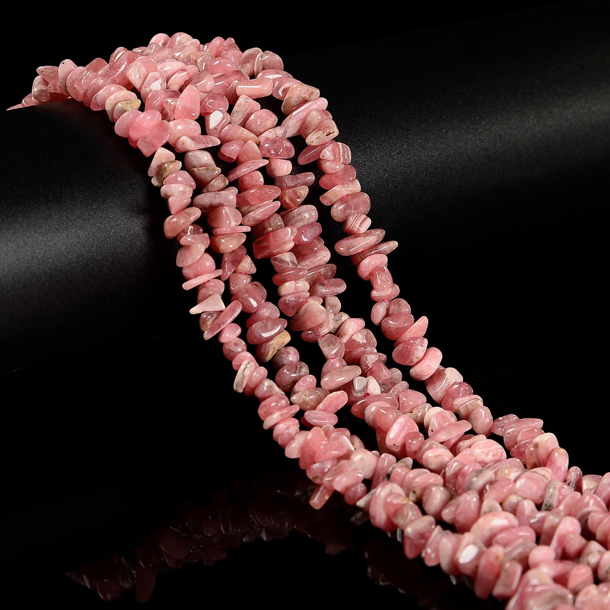 Natural Rhodochrosite Irregular Pebble Nugget Chips Beads Size 7-8mm 16'' Strand Natural Rhodochrosite Irregular Pebble Nugget Chips Beads Size 7-8mm 16'' Strand