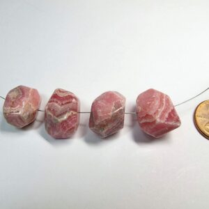 Rhodochrosite nuggets, Faceted Rhodochrosite beads, Center piece, Wire Wrapping