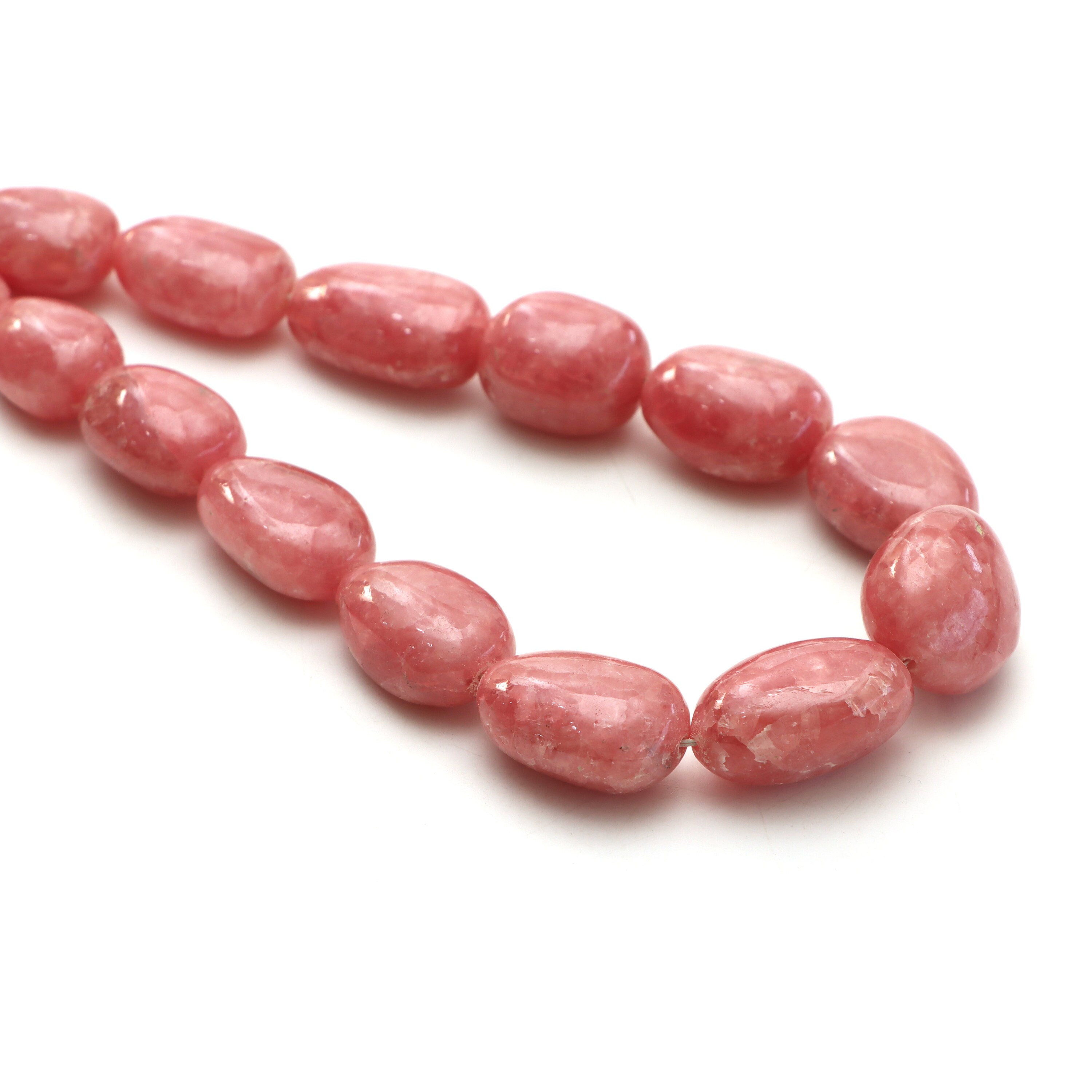 Rhodochrosite Smooth Tumble Beads, 10x13 Mm To 18x23 Mm, Plain Rhodochrosite Beads, Tumble Shape Rhodochrosite, 20 Inches, Price Per Strand Rhodochrosite Smooth Tumble Beads, 10x13 Mm To 18x23 Mm, Plain Rhodochrosite Beads, Tumble Shape Rhodochrosite, 20 Inches, Price Per Strand