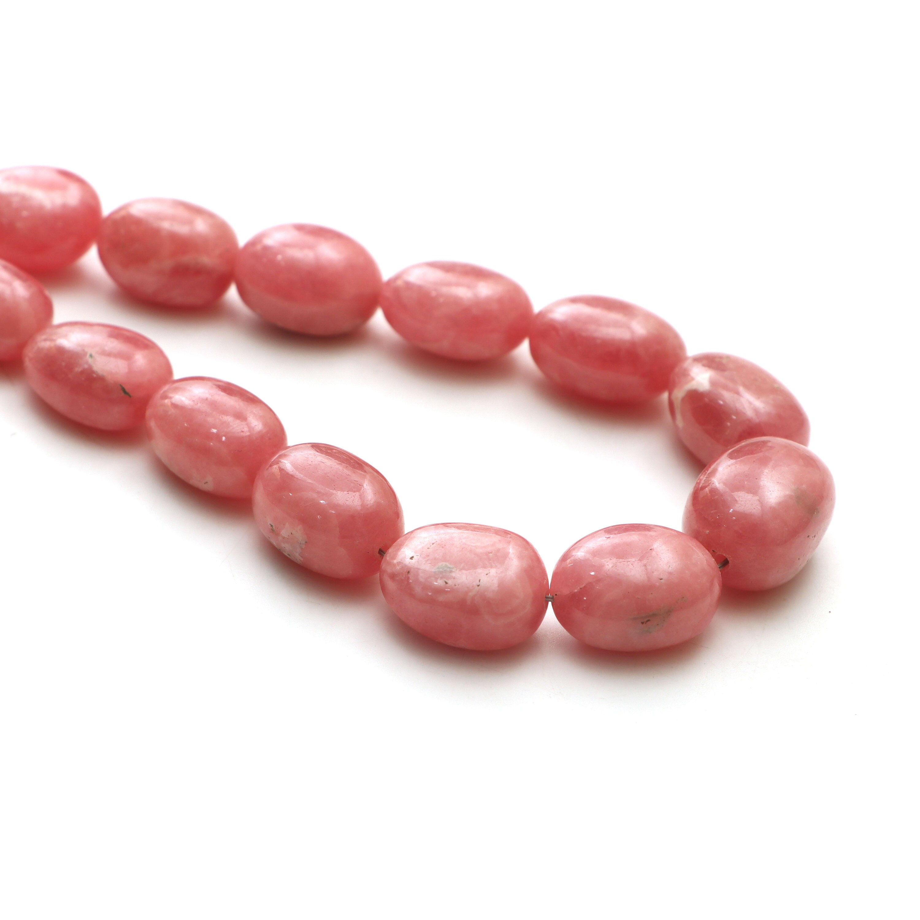 Rhodochrosite Smooth Tumble Beads, 10.5x12.5 Mm To 15x21 Mm, Plain Rhodochrosite Beads, Rhodochrosite Tumble, 20 Inches, Price Per Strand