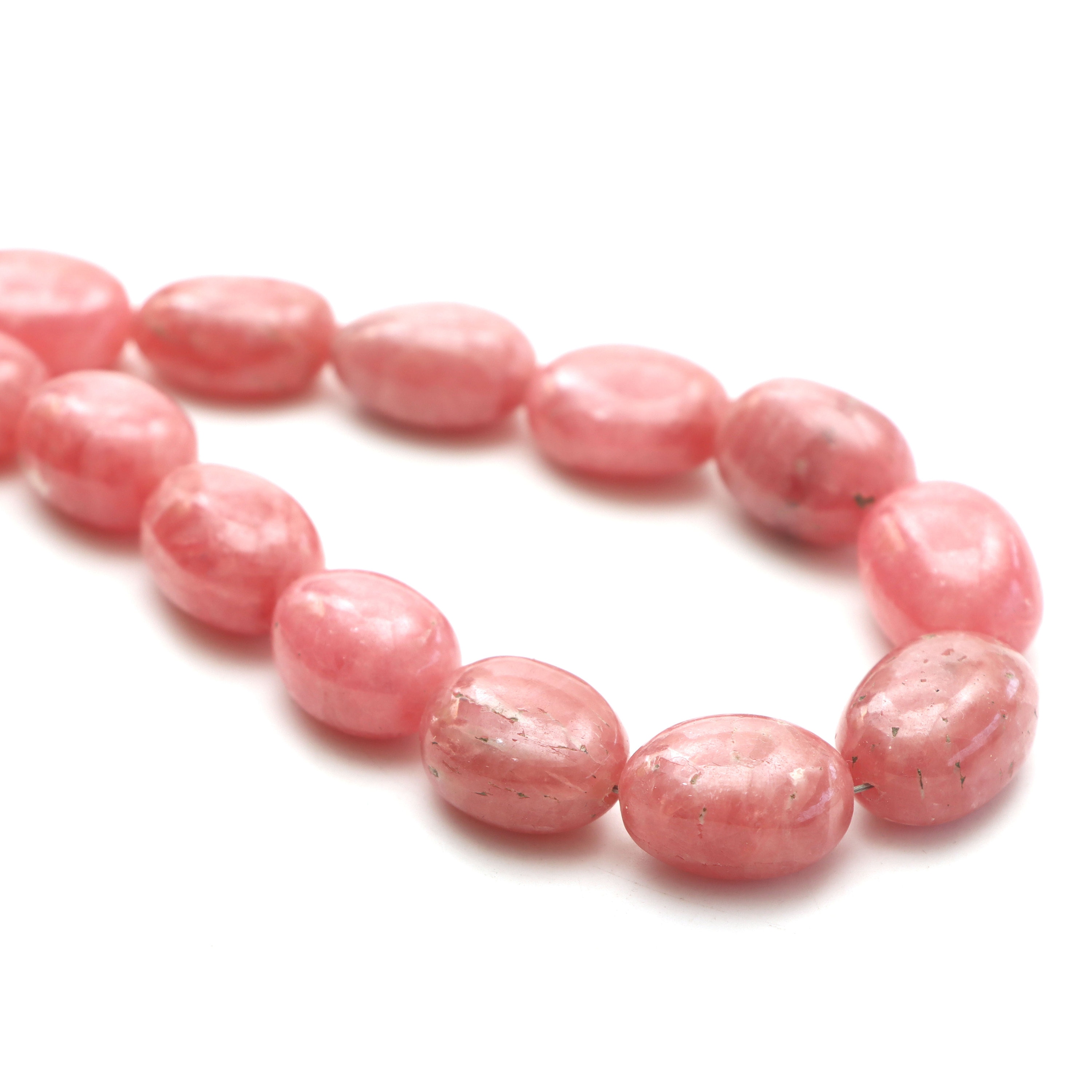 Rhodochrosite Smooth Tumble Beads, 11x13 Mm To 15x21 Mm, Plain Rhodochrosite Beads, Rhodochrosite Tumble, 20 Inches Strand, Price Per Strand