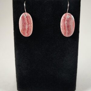 Rhodochrosite and Sterling Silver Earrings Handmade by Chris Hay
