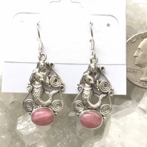 CLEARANCE Rhodochrosite Mermaids Earrings