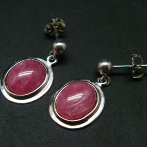 Rhodochrosite Gem Sterling Silver Earrings From Alma Colorado - 0.8" - 3.45 Grams