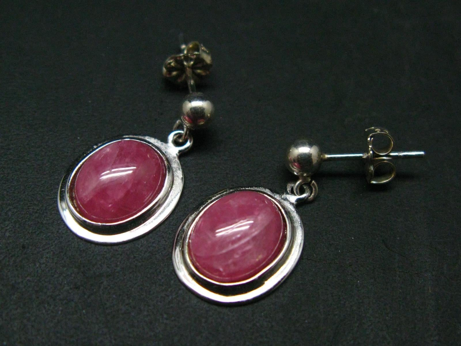 Rhodochrosite Gem Sterling Silver Earrings From Alma Colorado - 0.8" - 3.45 Grams Rhodochrosite Gem Sterling Silver Earrings From Alma Colorado - 0.8" - 3.45 Grams