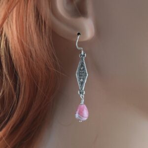 Handcrafted Sterling Silver Rhodochrosite Earrings