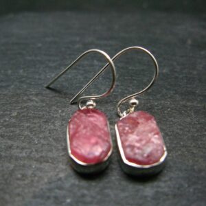 Rhodochrosite Silver Earrings From Alma Colorado - 1.1" - 3.72 Grams
