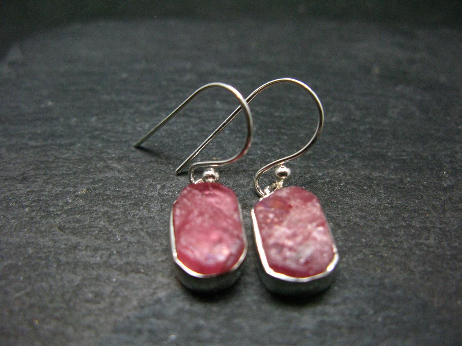 Rhodochrosite Silver Earrings From Alma Colorado - 1.1" - 3.72 Grams Rhodochrosite Silver Earrings From Alma Colorado - 1.1" - 3.72 Grams