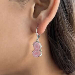 Rhodochrosite Stalactite Leverback Earring / 925 Sterling Silver / Healing Gemstone / Gifts for her / Stalactite Statement Earring RDC-E-97.