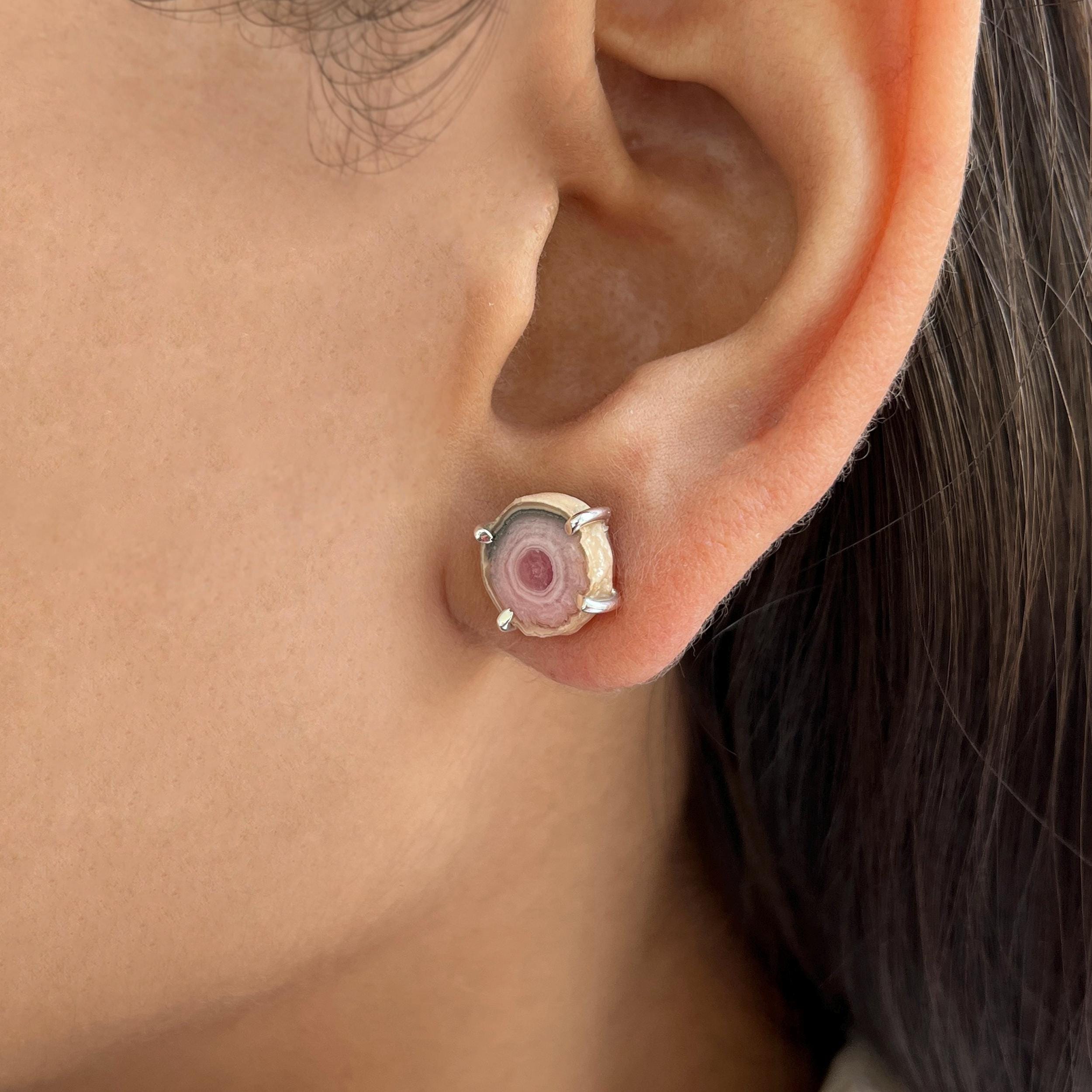 Rhodochrosite Stalactite Stud Earring / 925 Sterling Silver / Healing Gemstone / Gifts For Her / Stalactite Statement Earring Rdc-e-80.