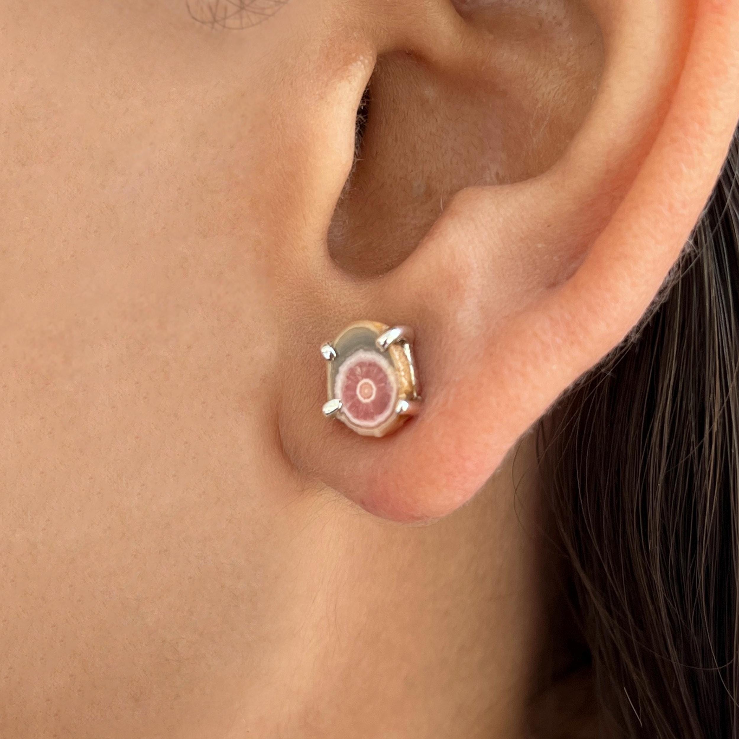 Rhodochrosite Stalactite Stud Earring / 925 Sterling Silver / Healing Gemstone / Gifts For Her / Stalactite Statement Earring Rdc-e-58.
