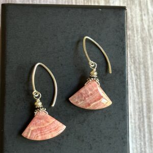 Rhodochrosite Earrings: Sterling Silver, Pink Inca Rose Stone