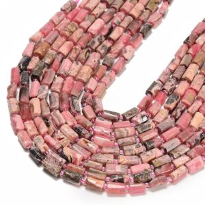 Natural Argentina Rhodochrosite Gemstone Faceted Round Tube 12X8MM Loose Beads BULK LOT 1,2,6,12 and 50 (D603)