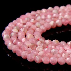 Natural Argentina Rhodochrosite Gemstone Grade AAA Micro Faceted Round 2MM 3MM Loose Beads BULK LOT 1,2,6,12 and 50 (P64)