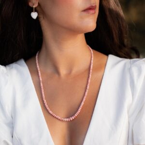 Rhodochrosite Beaded Necklace, Rhodochrosite Necklace | [enrp1542] Rhodochrosite Necklace | Rhodochrosite