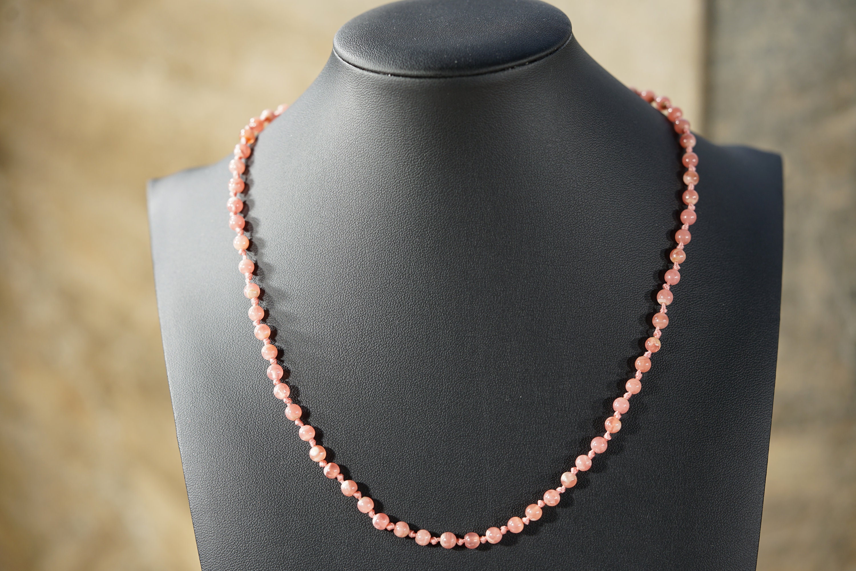 Dainty Rhodochrosite Necklace • Inner Goddess Choker • Argentinian Rhodochrosite Choker • 4-5mm • Blush Pink • Whispers Of Love • A4714