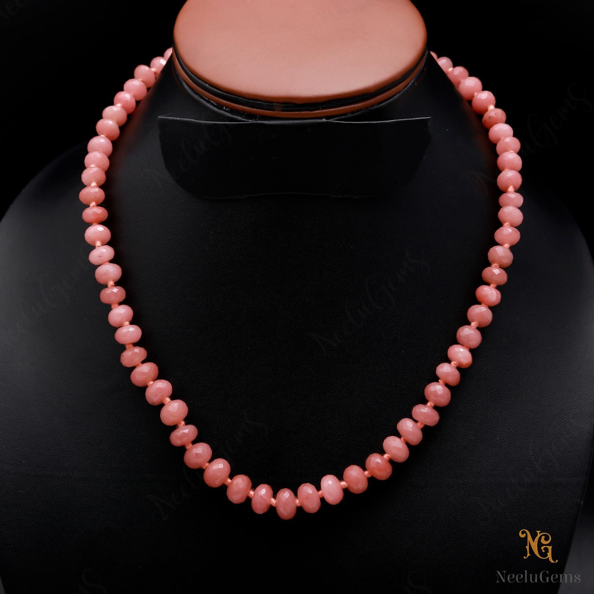 Hand Knotted Rhodochrosite Necklace, Natural Pink Banded Stone Choker, Raspberry Gemstone Jewelry, Silk Knotted Inca Rose Boho Luxe Gift