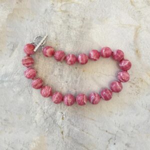 Large Argentine Rhodochrosite Necklace: Handcrafted Sterling Silver Clasp