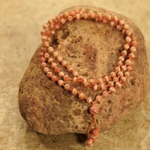 Rhodochrosite Mala Necklace • 5.5mm • Dainty Necklace • Gift • 108+1 • Healing Crystals • Meditation Mala • Self-love Mala Necklace • A3757