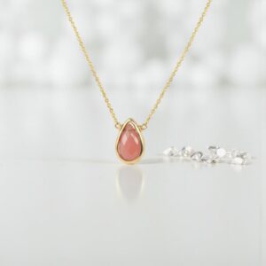 Rhodochrosite Necklace, Necklaces For Women / Handmade Jewelry / Gemstone Necklace, Simple Gold Necklace, Gemstone Choker, Layered Necklace