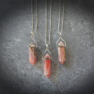 Rhodochrosite Necklace Sterling Silver • Pink Rhodochrosite • Genuine Rhodochrosite • Pink Crystal • Affordable Gift • Healing Crystal Rhodochrosite Necklace Sterling Silver • Pink Rhodochrosite • Genuine Rhodochrosite • Pink Crystal • Affordable Gift • Healing Crystal