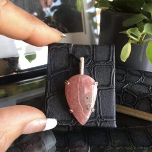 Teardrop Rhodochrosite Necklace: Pink Jewellery Teardrop Rhodochrosite Necklace: Pink Jewellery