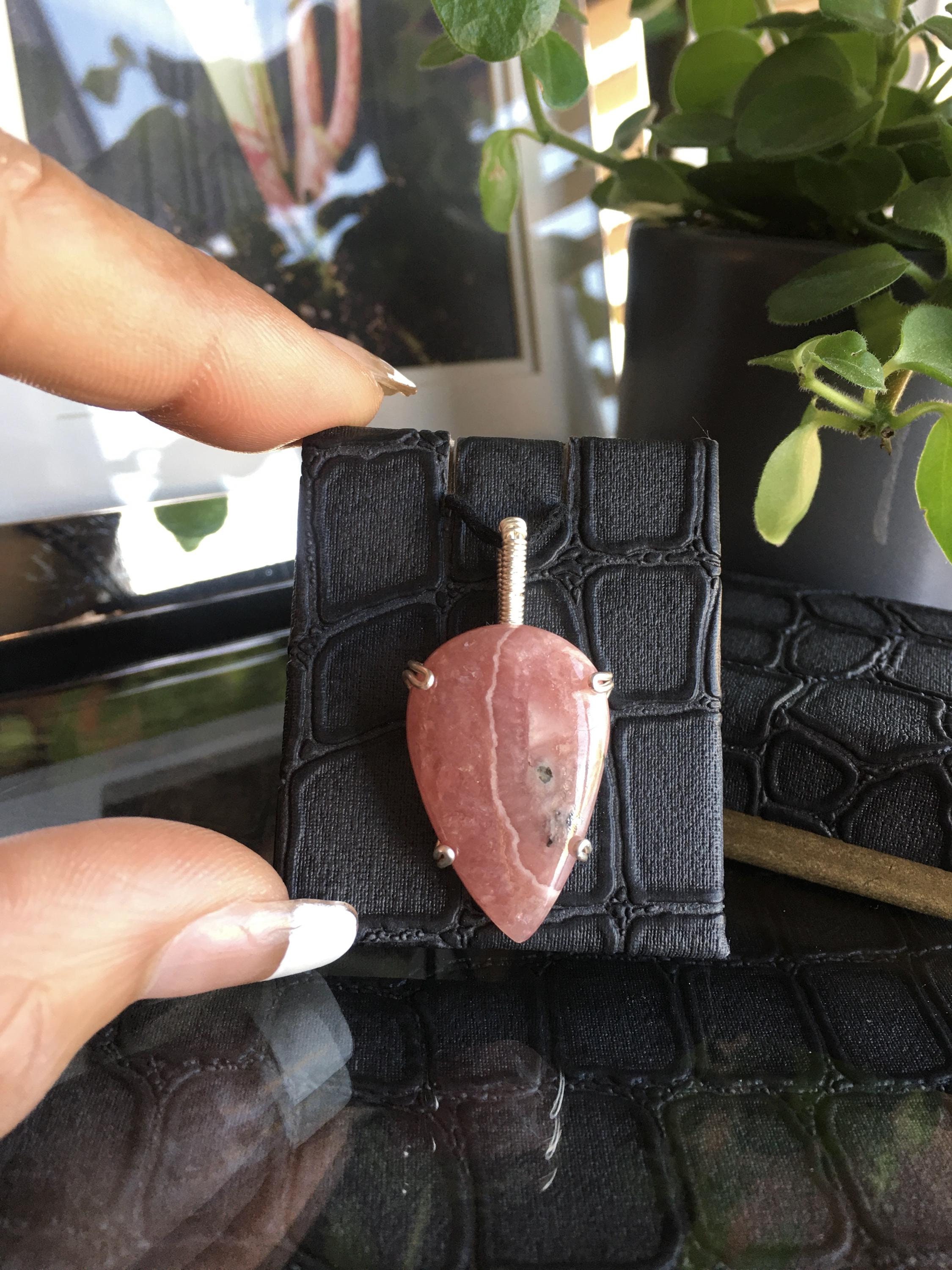 Teardrop Rhodochrosite Necklace: Pink Jewellery