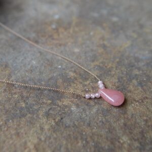 Rhodochrosite Tiny Gem Necklace 16 Inches