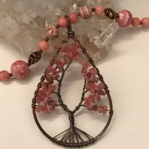 Rhodochrosite Tree of Life Necklace