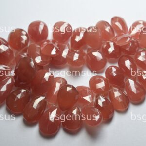 6 Pcs, Natural Rhodochrosite Faceted pear Shape Briolettes,Size. 17-19mm 6 Pcs, Natural Rhodochrosite Faceted pear Shape Briolettes,Size. 17-19mm