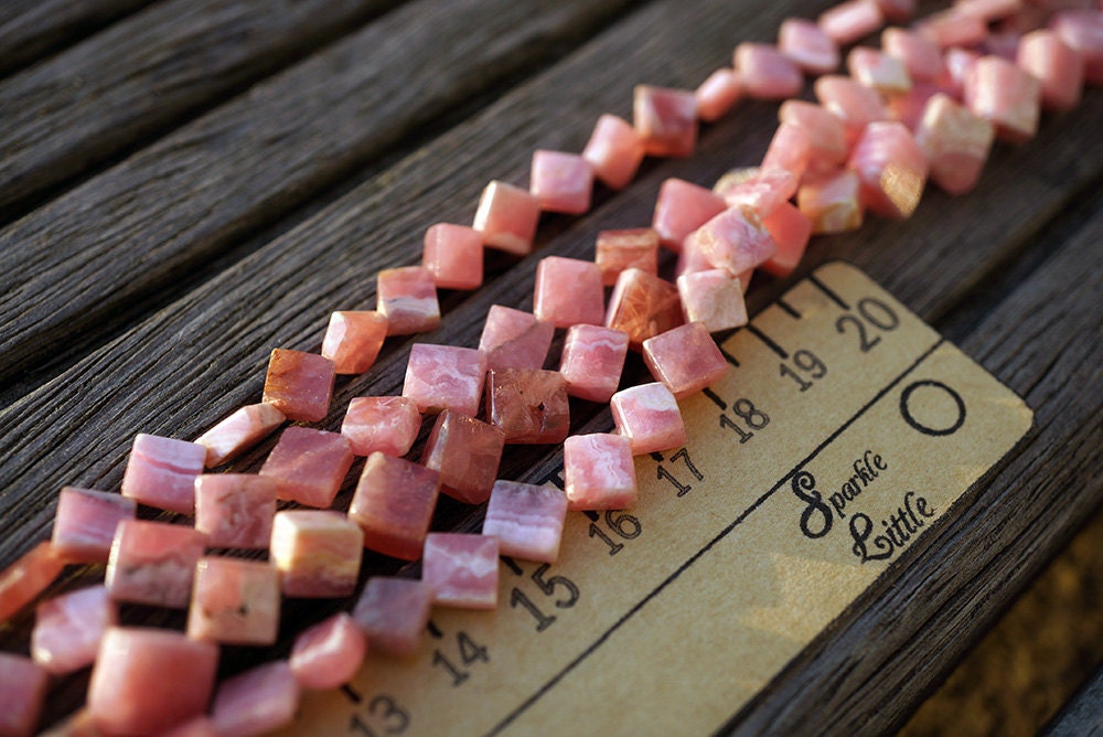 Rhodochrosite 7-10mm Rhombus Beads (etb00640)