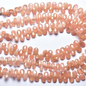 7.5 inches - Natural Beautiful Smooth Rhodochrosite Tiny Pear Briolettes - Size is 3x4-4x5.5 mm #1489 7.5 inches - Natural Beautiful Smooth Rhodochrosite Tiny Pear Briolettes - Size is 3x4-4x5.5 mm #1489