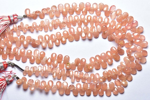 7.5 Inches - Natural Beautiful Smooth Rhodochrosite Tiny Pear Briolettes - Size Is 3x4-4x5.5 Mm #1489 7.5 Inches - Natural Beautiful Smooth Rhodochrosite Tiny Pear Briolettes - Size Is 3x4-4x5.5 Mm #1489
