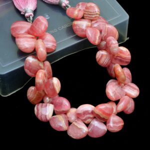 Aaa+ Rhodochrosite 12mm-16mm Smooth Heart Briolette Beads | Natural Rhodochrosite Semi Precious Gemstone Loose Beads For Jewelry | 8" Strand Aaa+ Rhodochrosite 12mm-16mm Smooth Heart Briolette Beads | Natural Rhodochrosite Semi Precious Gemstone Loose Beads For Jewelry | 8" Strand