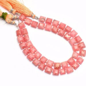 Aaa+ Rhodochrosite 8x8mm Faceted Square Briolette | Natural Rhodocrosite Precious Gemstone Briolette Fancy Beads For Jewelry | 8inch Strand Aaa+ Rhodochrosite 8x8mm Faceted Square Briolette | Natural Rhodocrosite Precious Gemstone Briolette Fancy Beads For Jewelry | 8inch Strand