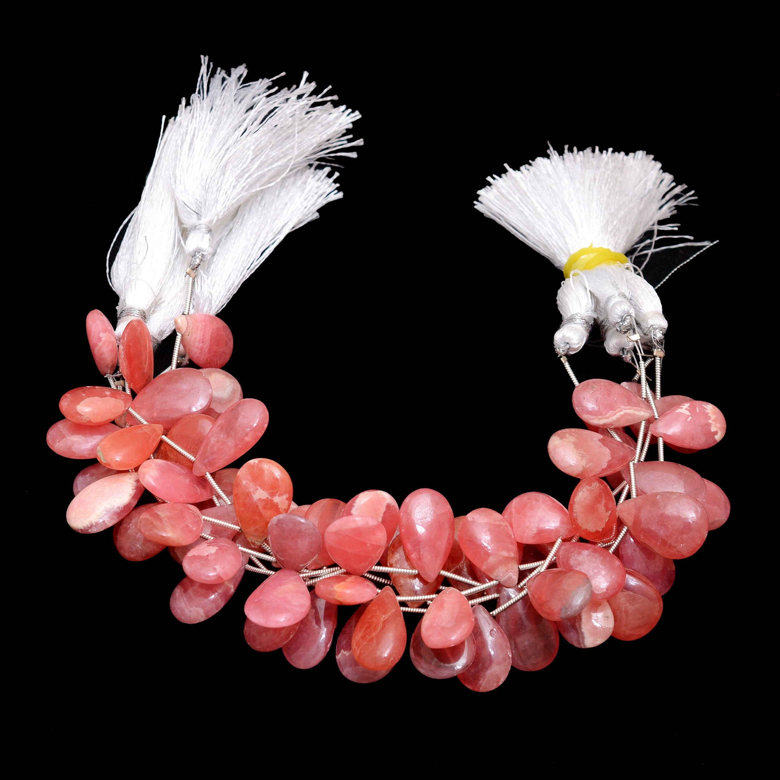 Aaa+ Rhodochrosite Gemstone 16mm-18mm Smooth Pear Briolette Beads, Natural Rhodochrosite Semi Precious Gemstone Beads For Jewelry